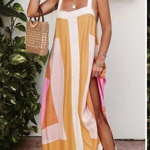 Color block sun dress